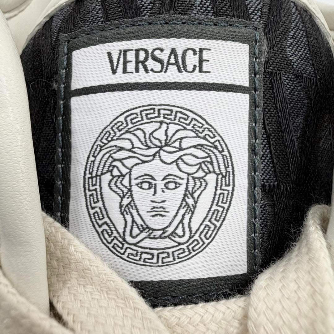 Pristine VERSACE sneakers Greca Jacquard V Canvas Navy canvas Women 38 1013568