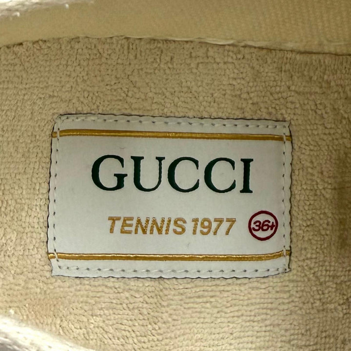 Great GUCCI sneakers tennis 1977 Platform with logo white GG canvas 36.5 746767