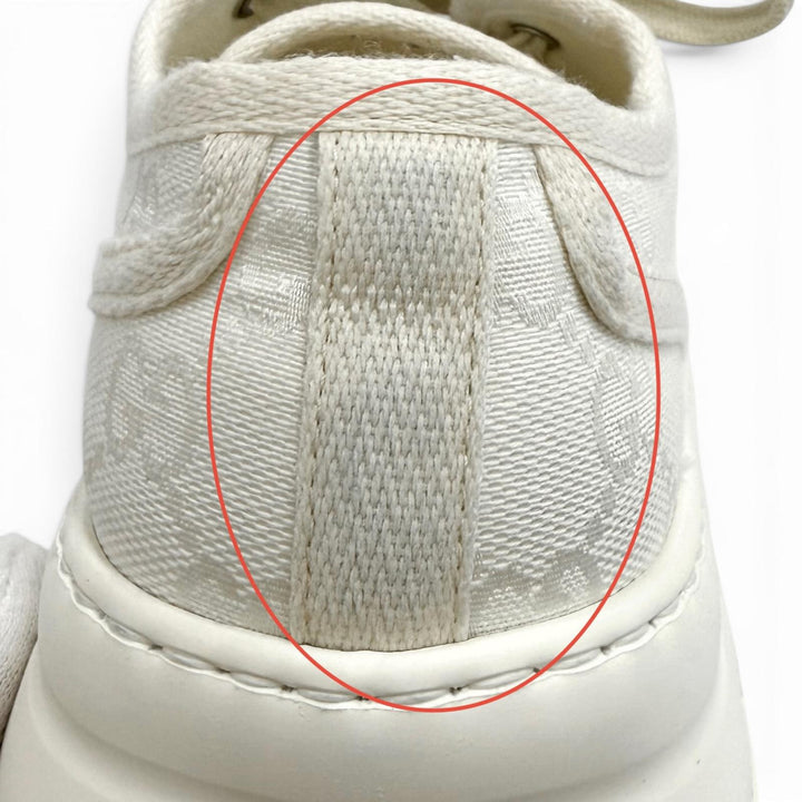 Great GUCCI sneakers tennis 1977 Platform with logo white GG canvas 36.5 746767