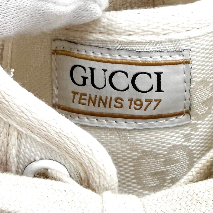 Great GUCCI sneakers tennis 1977 Platform with logo white GG canvas 36.5 746767