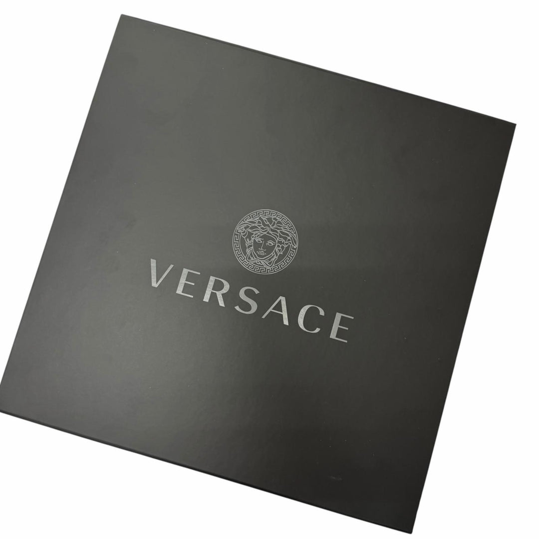 Pristine VERSACE Short sleeve T-shirt Baroque logo embroidery blue