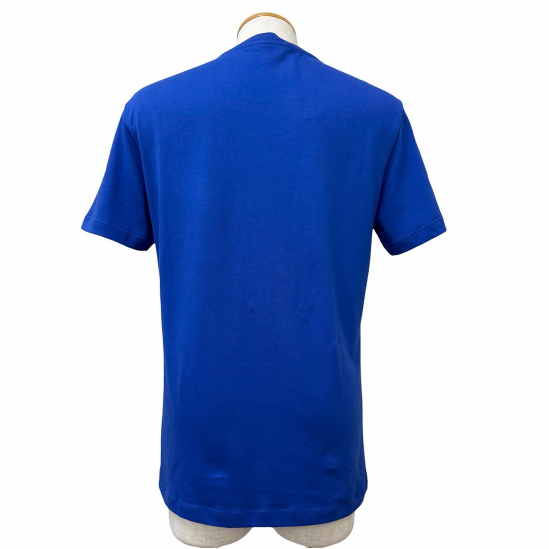 Pristine VERSACE Short sleeve T-shirt Baroque logo embroidery blue