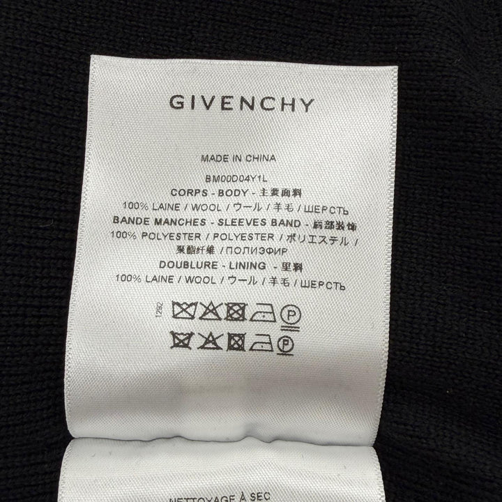 Great GIVENCHY Bomber jacket Back logo knit blouson black wool mens M BM00D04Y1L