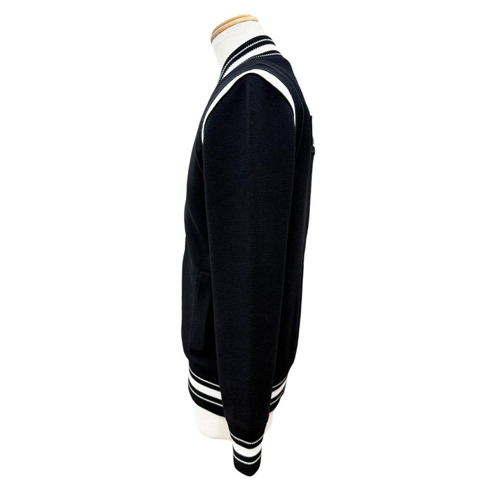 Great GIVENCHY Bomber jacket Back logo knit blouson black wool mens M BM00D04Y1L