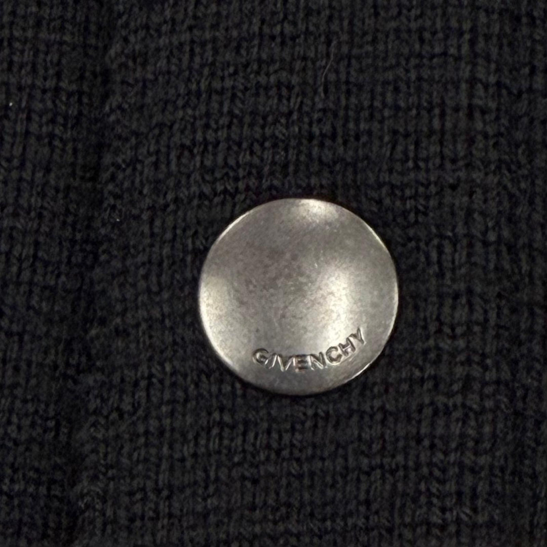 Great GIVENCHY Bomber jacket Back logo knit blouson black wool mens M BM00D04Y1L