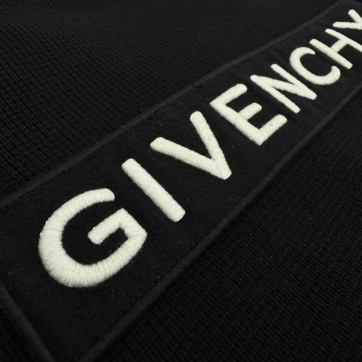 Great GIVENCHY Bomber jacket Back logo knit blouson black wool mens M BM00D04Y1L
