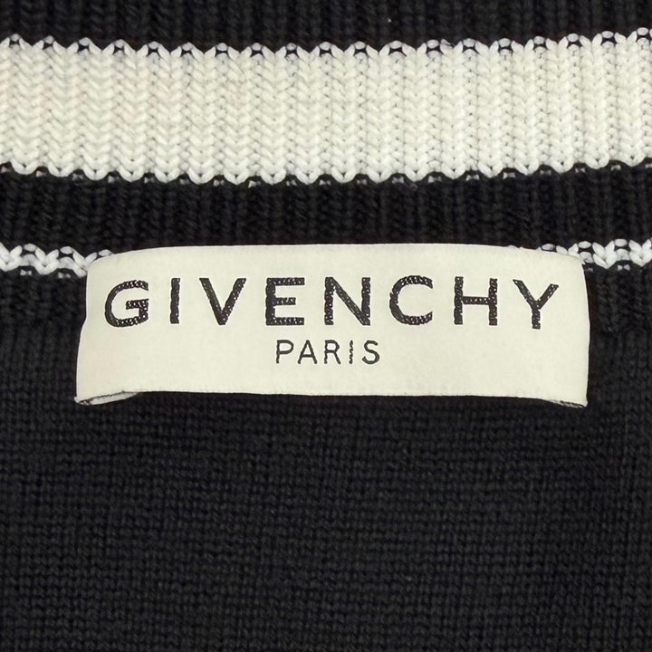 Great GIVENCHY Bomber jacket Back logo knit blouson black wool mens M BM00D04Y1L