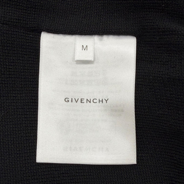 Great GIVENCHY Bomber jacket Back logo knit blouson black wool mens M BM00D04Y1L