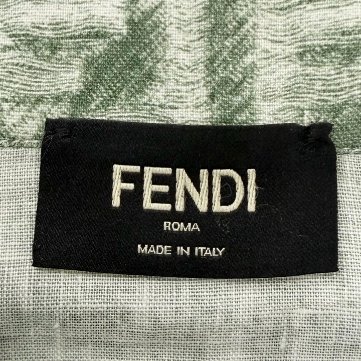 Excellent FENDI Short sleeve shirt FF logo Zucca all-over pattern green