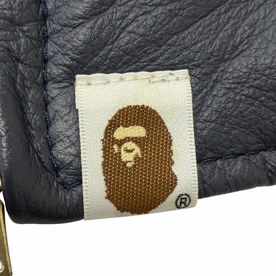 Great A BATHING APE leather jacket LEATHER SHARK HOODIE JACKET Shark Hoodie