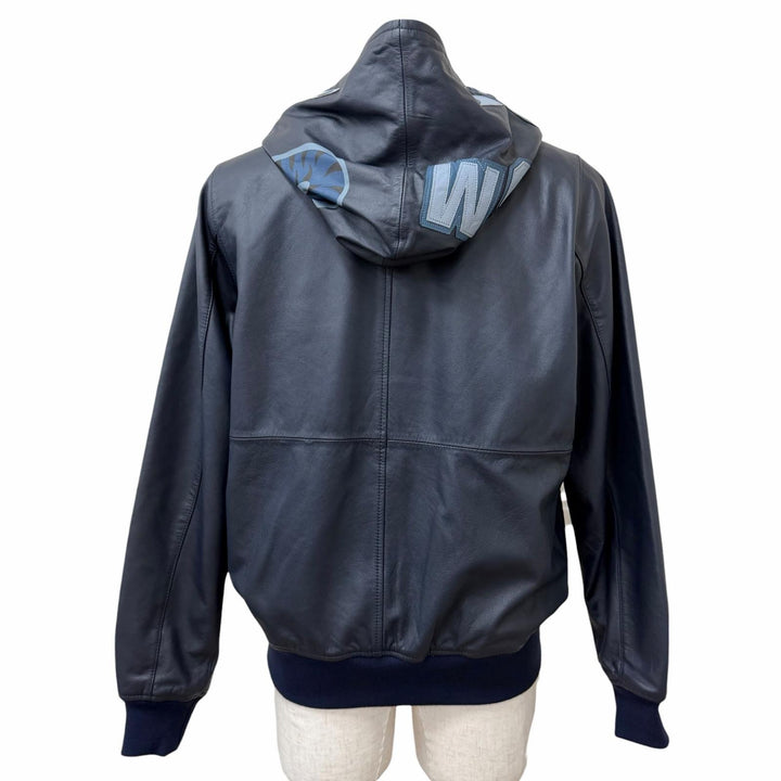 Great A BATHING APE leather jacket LEATHER SHARK HOODIE JACKET Shark Hoodie