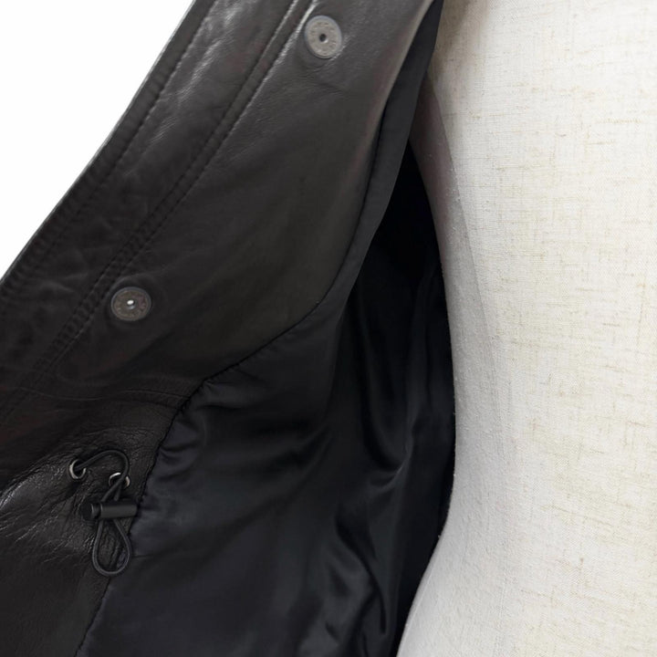 Very Good PS Paul Smith Leather jacket Stand collar black Sheep leather