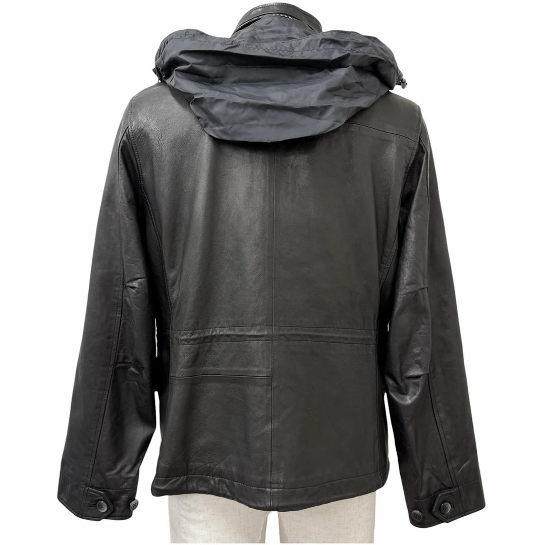 Very Good PS Paul Smith Leather jacket Stand collar black Sheep leather