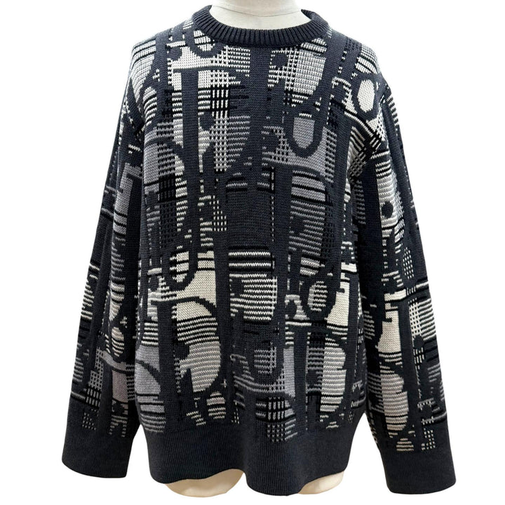Excellent DIOR sweater gray wool mens L 213M658AT377