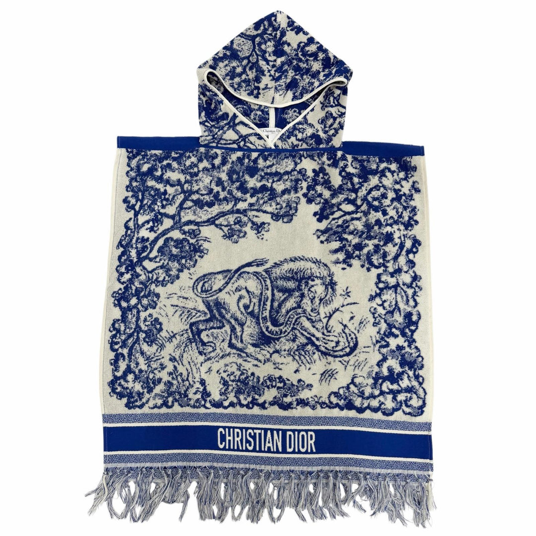 Excellent Christian Dior poncho Toile de Jui Hooded bathrobe cotton 14JOU370I900