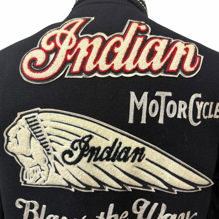 Great WHITESVILLE Stajan Indian Motorcycle Leather Sleeves black wool