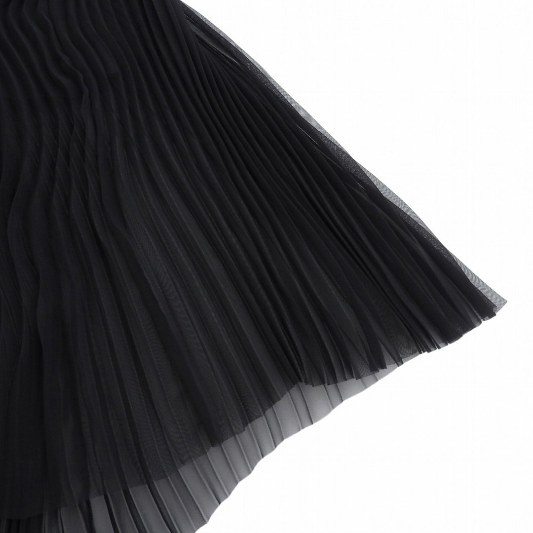 Excellent Sacai skirt Two-tone asymmetrical pleated flare green 0 20-04888
