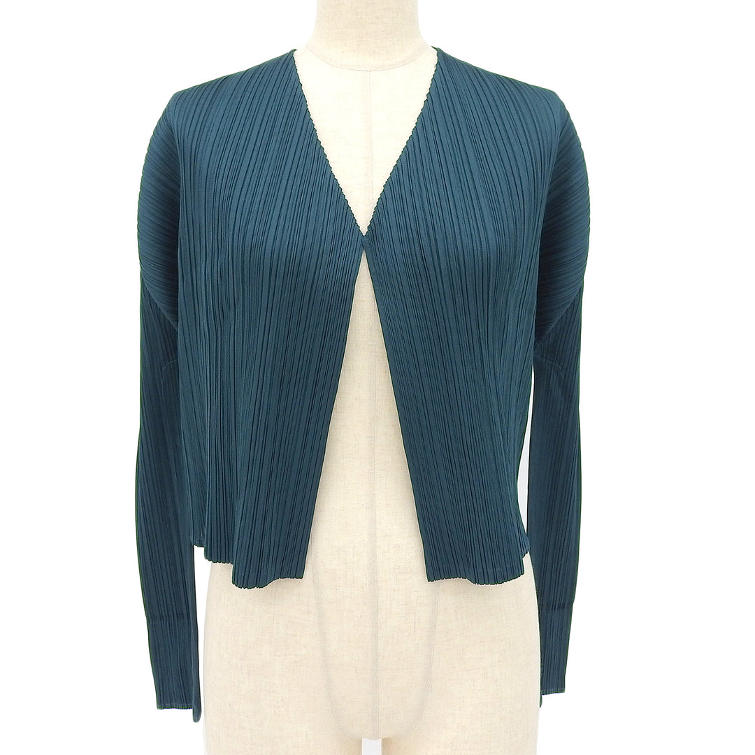 Excellent PLEATS PLEASE cardigan green polyester Women 3 PP31JO152