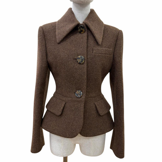 Excellent MIUMIU Jacket Brown wool Women 36 MH1632