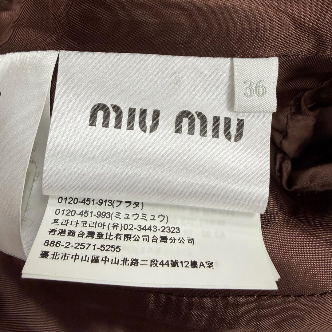 Excellent MIUMIU Jacket Brown wool Women 36 MH1632