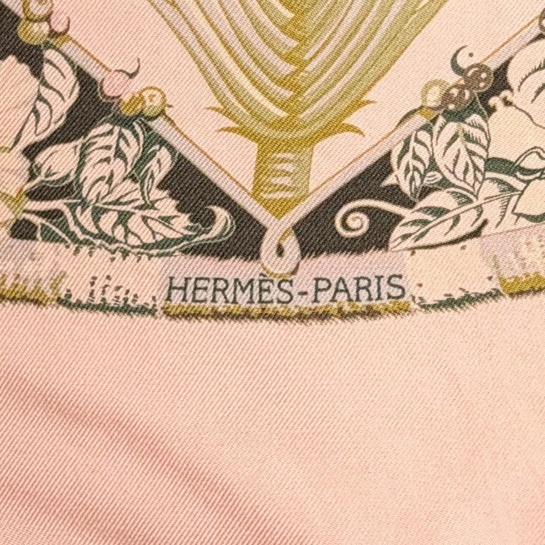 Pristine HERMES scarf ALOHA Carre 70 pink silk Women 082026S