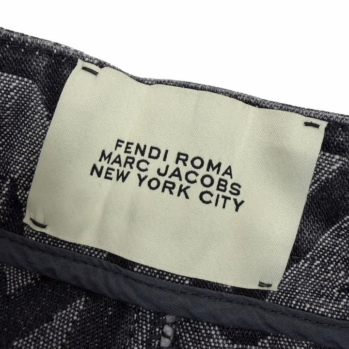 Excellent FENDI×MARC JACOBS Denim pants Logo print wide-leg pants gray 38 FLP774