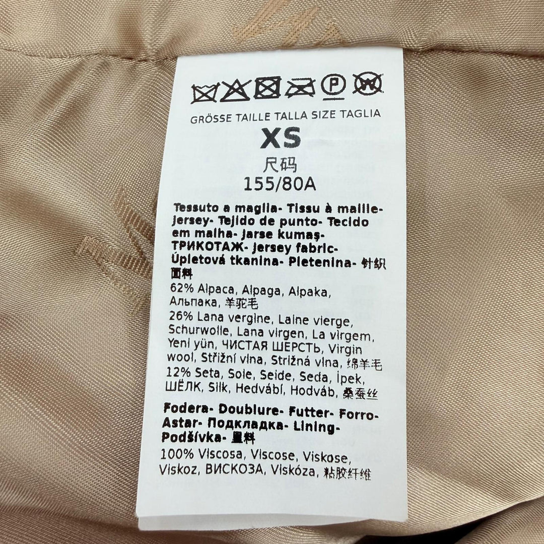 Excellent Max Mara coat Teddy bear Silk blend beige alpaca Women XS 101615136