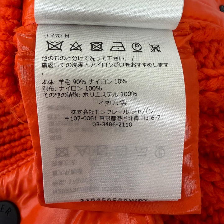 Excellent MONCLER GRENOBLE sweater Cable knit Orange wool