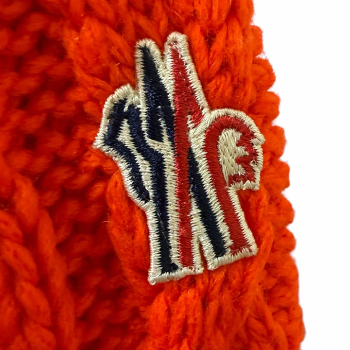 Excellent MONCLER GRENOBLE sweater Cable knit Orange wool