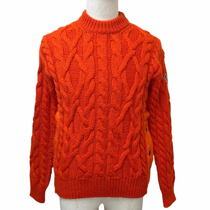 Excellent MONCLER GRENOBLE sweater Cable knit Orange wool