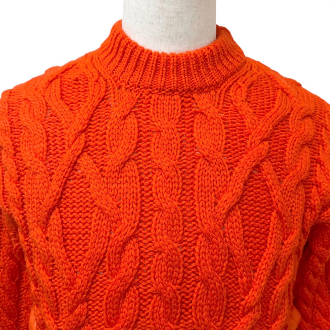 Excellent MONCLER GRENOBLE sweater Cable knit Orange wool