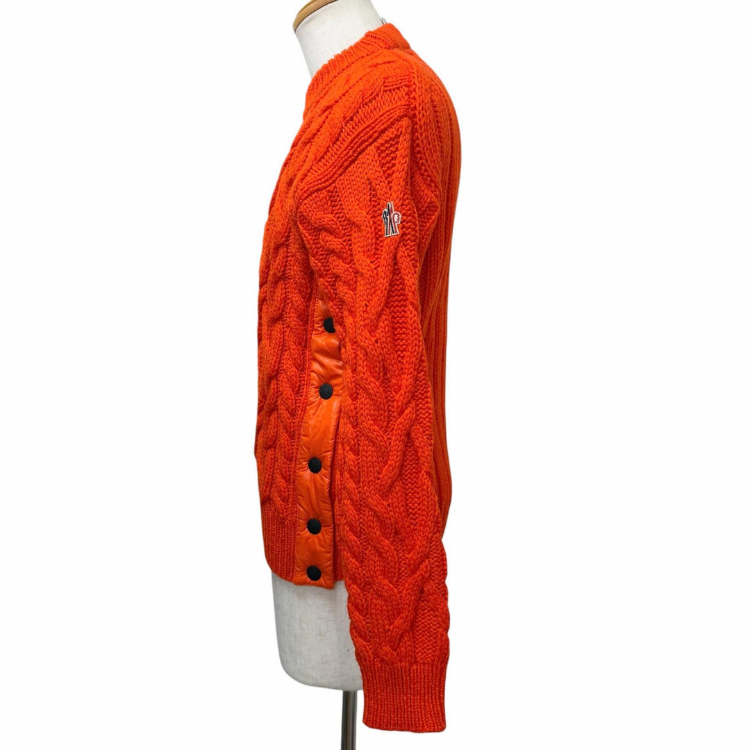 Excellent MONCLER GRENOBLE sweater Cable knit Orange wool