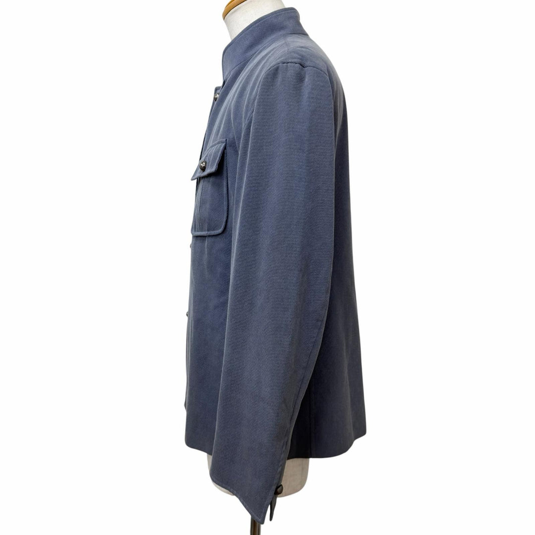 Great ARNYS PARIS Jacket Logo button stand collar safari jacket Blue gray