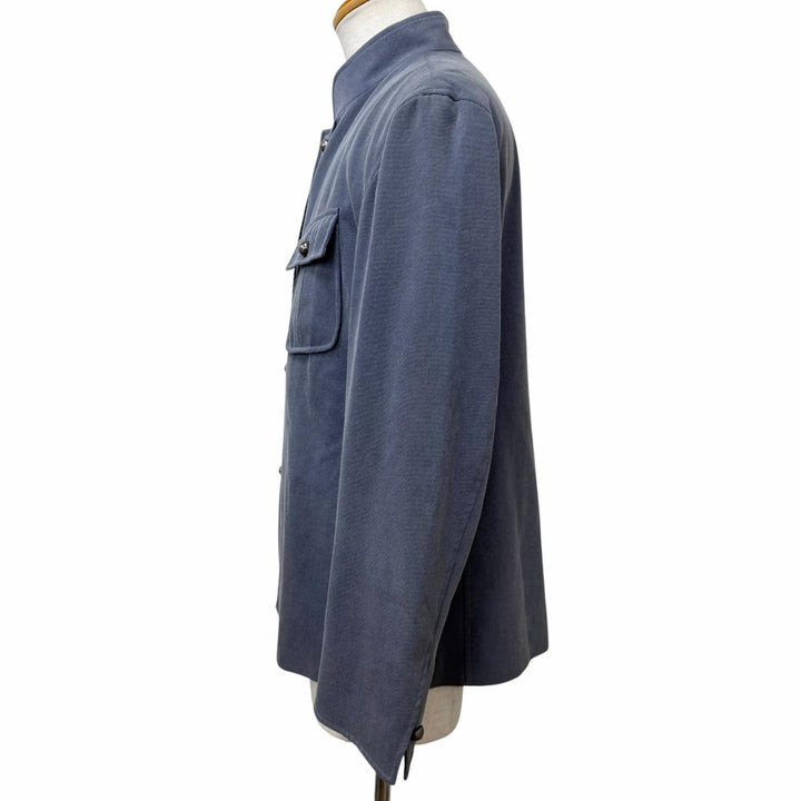 Great ARNYS PARIS Jacket Logo button stand collar safari jacket Blue gray
