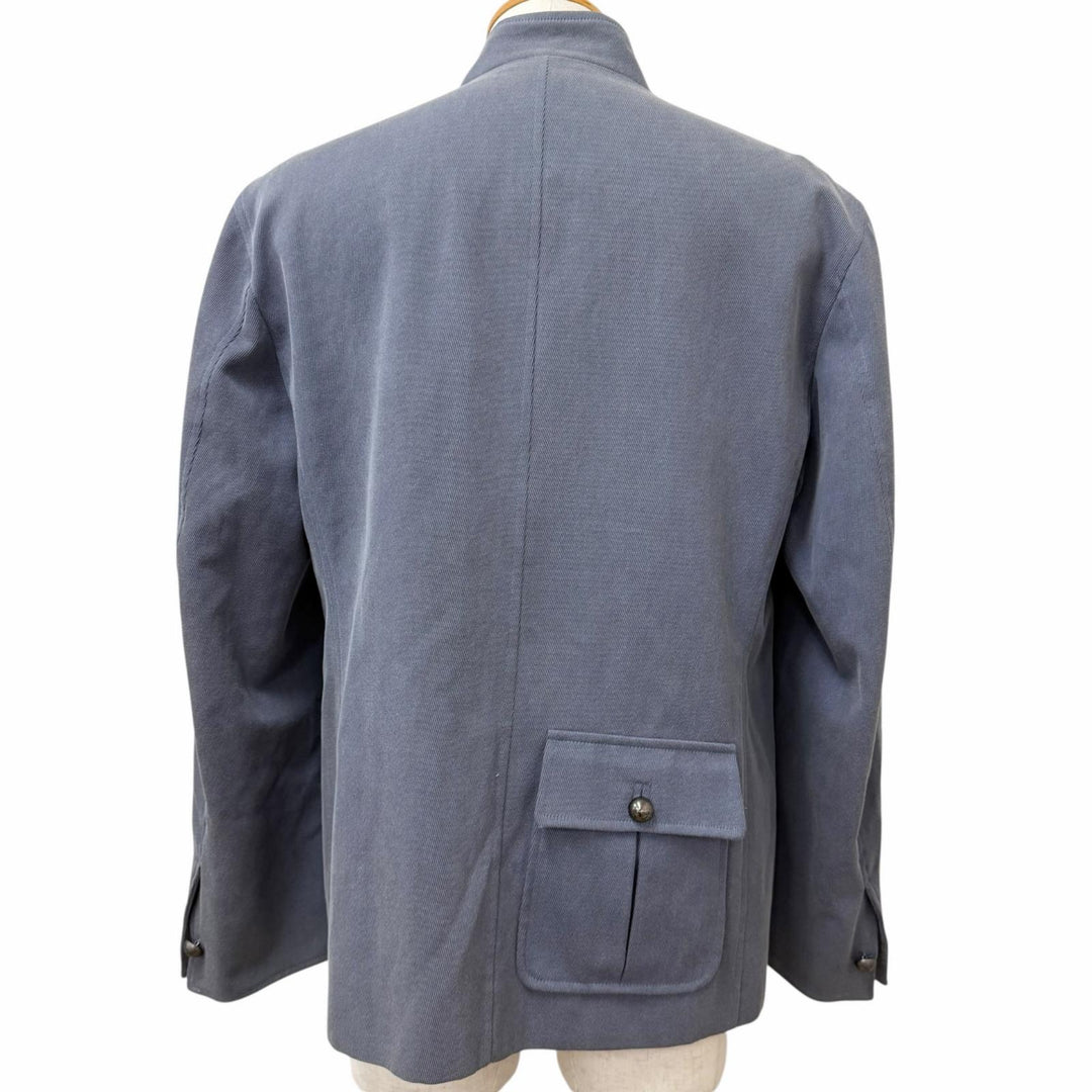 Great ARNYS PARIS Jacket Logo button stand collar safari jacket Blue gray