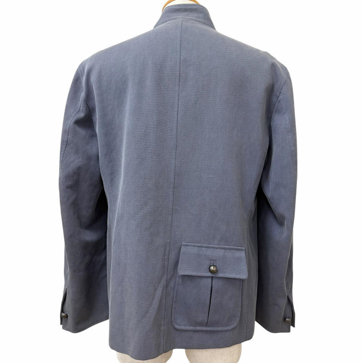 Great ARNYS PARIS Jacket Logo button stand collar safari jacket Blue gray