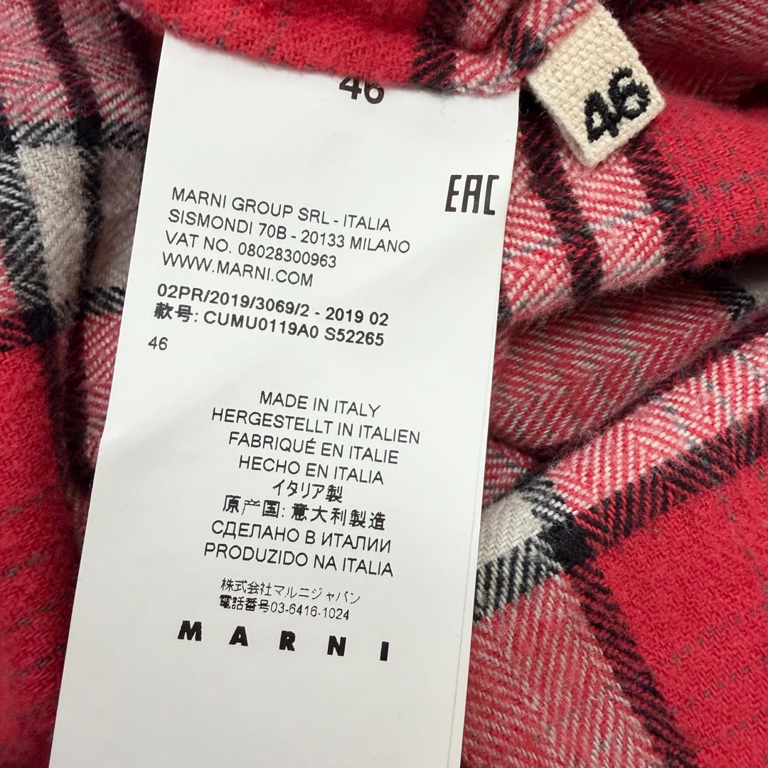 Great MARNI Long sleeve shirt Oversize Red cotton mens 46 CUMU0119A0