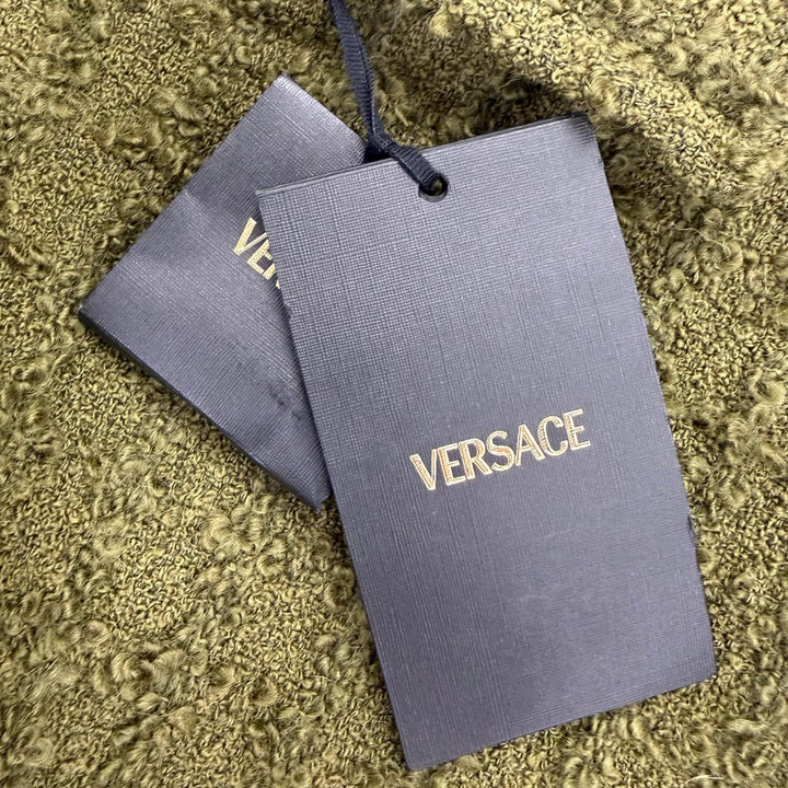 Pristine VERSACE coat Heritage Medusa Tweed Double-Breasted khaki 36 1015747
