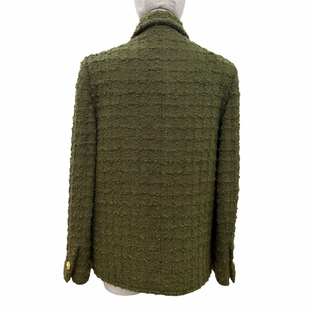 Pristine VERSACE coat Heritage Medusa Tweed Double-Breasted khaki 36 1015747