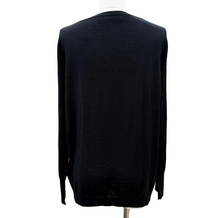 Excellent VALENTINO knit race switching black wool Women L 1B3KC35W7FB