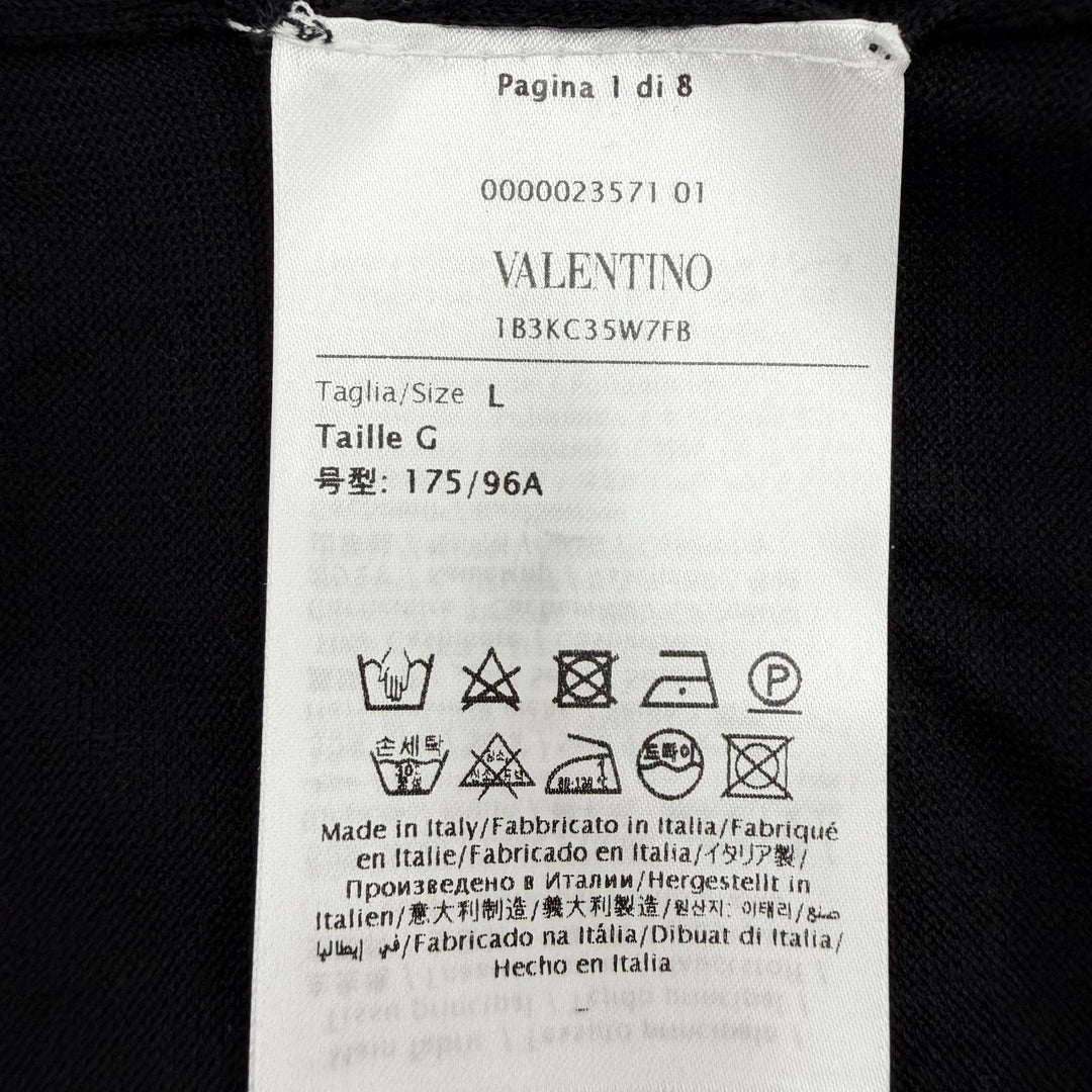 Excellent VALENTINO knit race switching black wool Women L 1B3KC35W7FB