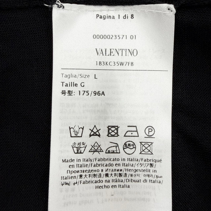 Excellent VALENTINO knit race switching black wool Women L 1B3KC35W7FB