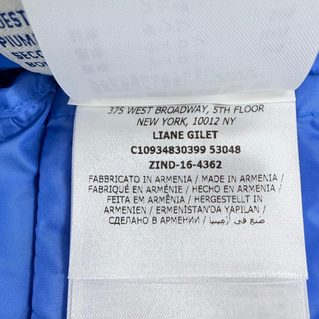 Great MONCLER Down vest LIANE GILET Logo patch, logo button, blue 1