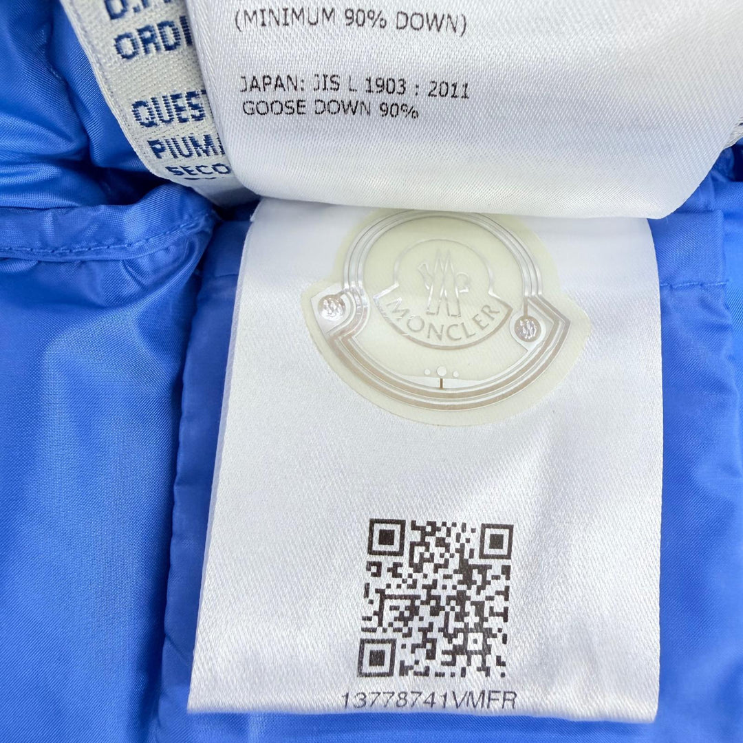 Great MONCLER Down vest LIANE GILET Logo patch, logo button, blue 1