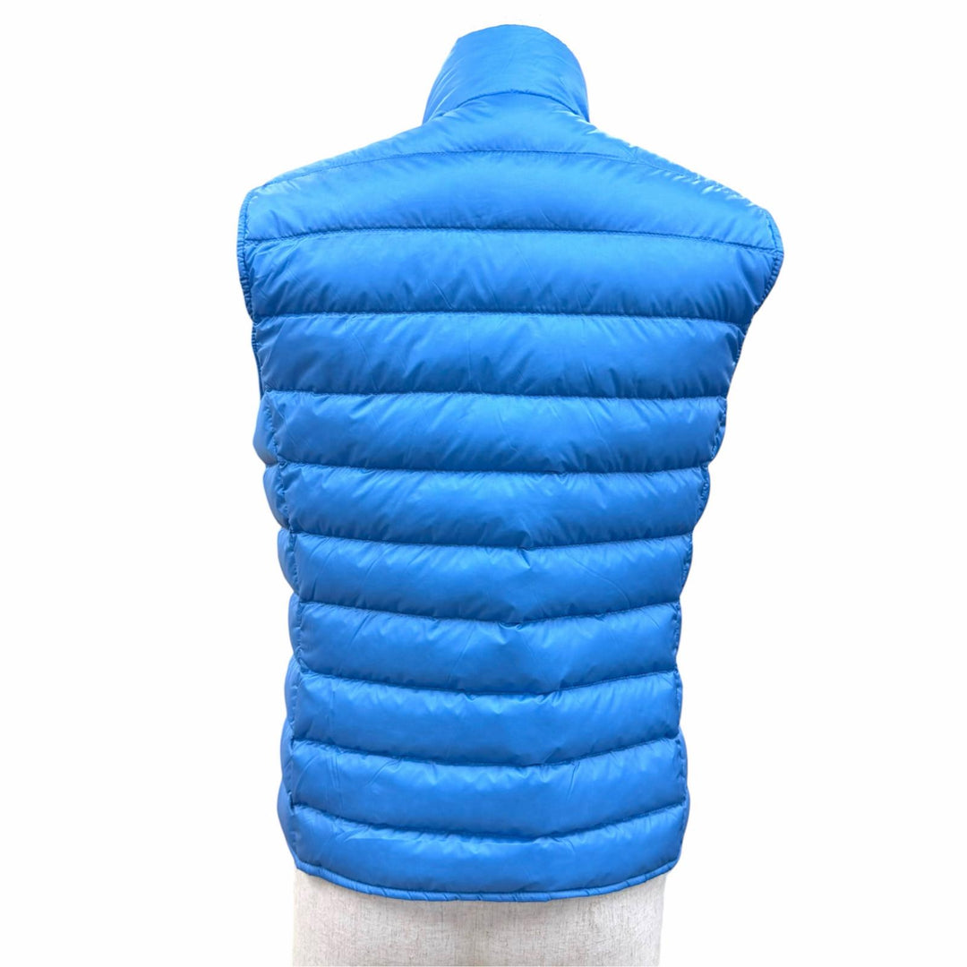 Great MONCLER Down vest LIANE GILET Logo patch, logo button, blue 1