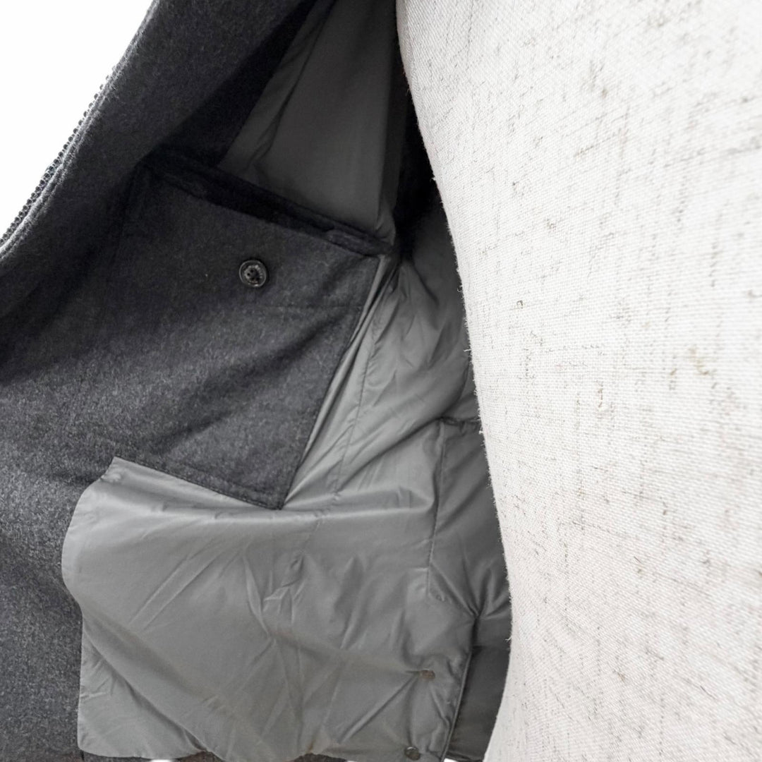 Excellent MONCLER Down jacket RODIN Logo button tailored style Charcoal gray 0