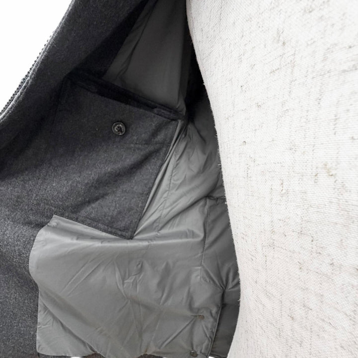 Excellent MONCLER Down jacket RODIN Logo button tailored style Charcoal gray 0
