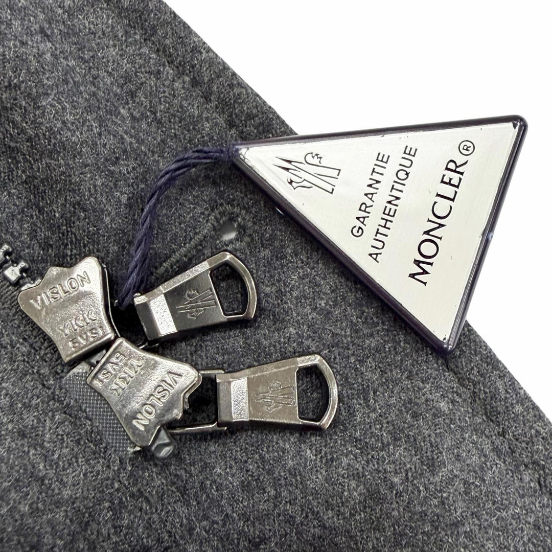 Excellent MONCLER Down jacket RODIN Logo button tailored style Charcoal gray 0