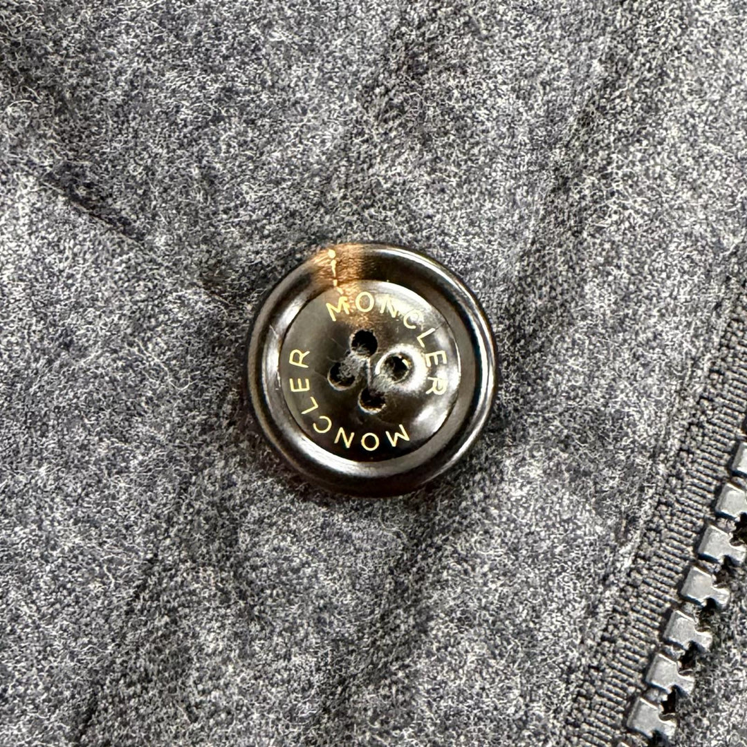 Excellent MONCLER Down jacket RODIN Logo button tailored style Charcoal gray 0
