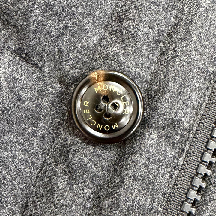 Excellent MONCLER Down jacket RODIN Logo button tailored style Charcoal gray 0